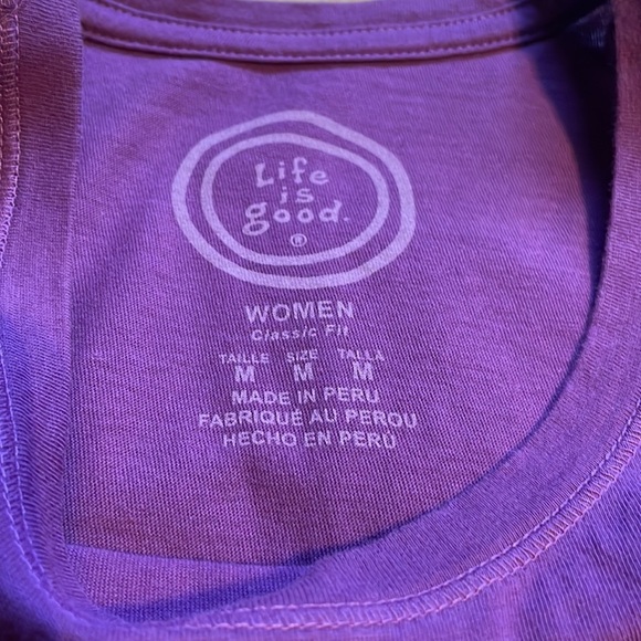Life is Good Purple Tee (Hello Sunshine) - Picture 4 of 5